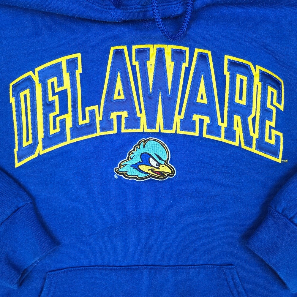 Delaware Blue Hens Hoodie Mens M Embroidered Pullover Blue M Russell Athletic